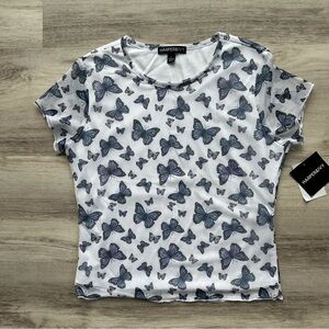 Harper White Black Fitted Short Sleeve Tee